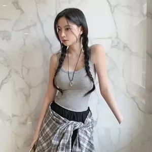 [신상오픈런]|CHTA1DD|여성 슬림핏 골지 나시 캡내장 부드러운 데일리 이너웨어