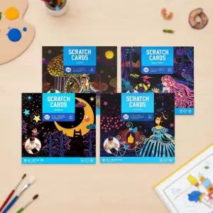 리틀호안미로 스크래치아트 4종세트 동화 일러스트 도안 페이퍼 스크래치펜 색칠 미술놀이