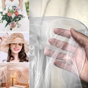 결혼식 장식 머리띠 패브릭을위한 스파클링 암호화 패브릭 투명한 수제 오간자 무대 드레스 DIY