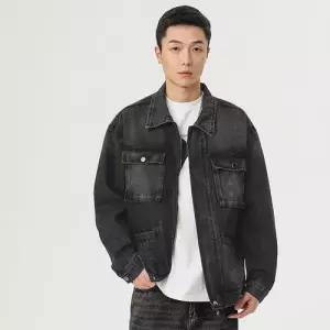 청 남자 빈티지 트렌드 포켓 코트 톱 빅사이즈 청자켓 원픽1