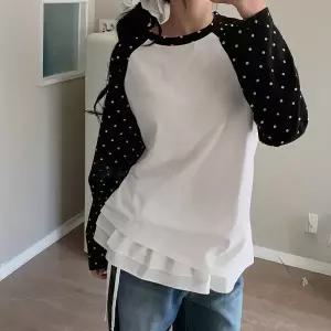 핫핑 [코튼20수/포인트템] 도트레글런 루즈핏 나그랑 코튼 긴팔티셔츠