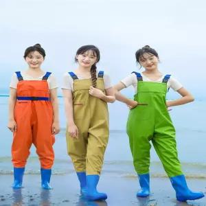 여성용 가슴 장화 그린위장 바지 전신 옷 체험 갯벌