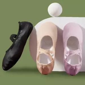 발레 연습화 성인용 가죽소재 스트랩형 댄스화 실내 무용 슈즈 요가화 맨발느낌