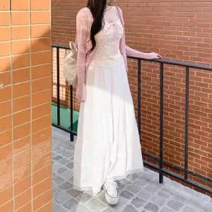 |CHK1975|여성 데일리 로맨틱 여름 바캉스 레이스 롱 스커트