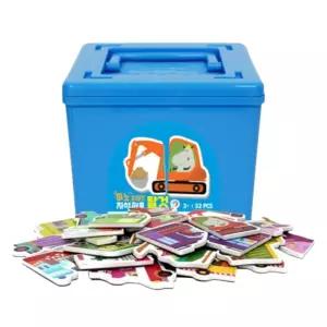 3살 유치원 교구 인지발달 고무자석 자동차 퍼즐 탈것32p 교육완구 학습보드판