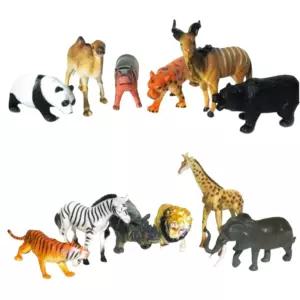 유치원 자연학습 짝 맞추기 사파리 동물모형+설명서카드 종합세트12p 호랑이 완구