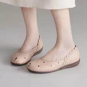 천연가죽 국내수제화 엘리나 소프트 펀칭 플랫 GIS-47227