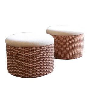 가정용 원목 낮은 방석 작은 소파 거실 스툴 신발 인플루언서 둥근