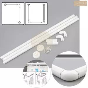 ㄴ자 ㄷ자 욕실 화장실 코너 욕조 커튼봉 탈의실 커텐봉 니은자 디귿자