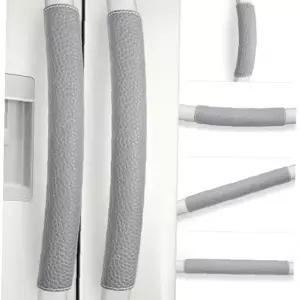 냉장고 손잡이 커버 2p 그레이 가구 보호 패드 주방용품 미끄럼방지 가죽 문손잡이