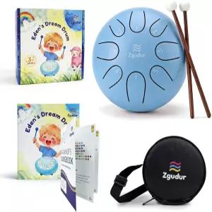 즈구두르 음악 창작 타악기 드럼 스틸 텅 레인 계몽 3세 이상에게 적합한 장난감 대체 악기 (파란색 8 노트