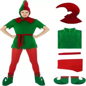 여성용 포불라 크리스마스 엘프 의상 산타 도우미 웃긴 그루피 모자 홀리데이 파티 코스프레