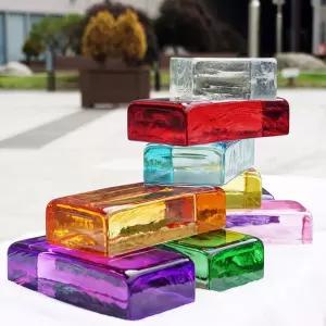 유리 벽돌 블럭 브릭 인테리어 디자인 공사 시공 자재 오브제 데코 사진 촬영 장식 소품 용품 6. 연파랑