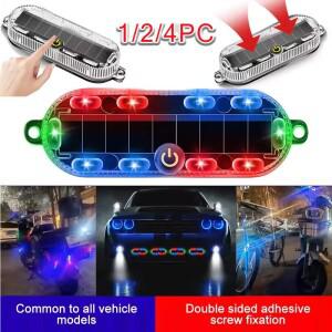 자동차미등 호환 자동차 태양광 충전이 필요 없는 깜박이는 경고등 후방 충돌  폭발 안전등 오토바이 테일