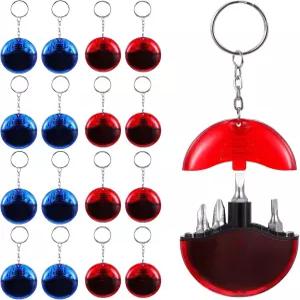 16개 미니 선물 키체인 드라이버 세트 4-in-1 기능 크리스마스 굿이백 스터퍼 - 남성용 스패커즈를 위한