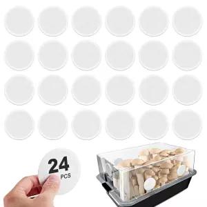 사르드비사 24개 2.5인치 모노튜브 접착 필터 디스크 버섯 재배 용품용 2MM 두꺼운 합성 종이 스티커