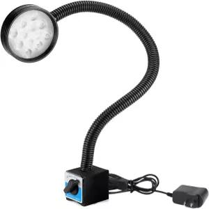 QWORK 마그네틱 라이트 1200루멘 LED 기계 조명 드릴 프레스용 110V-220V 12W 작업 램프 산업용