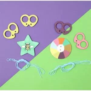 [아트박스]/호사문구 [아이디몬] 나무 끈팽이/실팽이 (별/원형 택1)