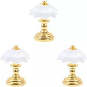 유온리테크 인형의 집 램프 모델 3개 미니어처 장식 미니 라이트 가구 책상 빈티지