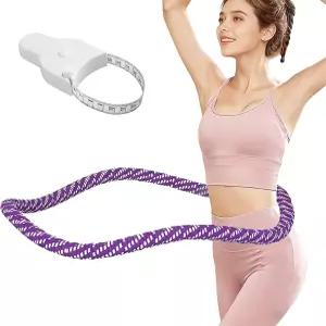 Lerpio 3.4/4.1/5 LBS 소프트 스프링 가중 후프 조용하고 핀치 방지 디자인 바디 테이프 측정 기능이 있는