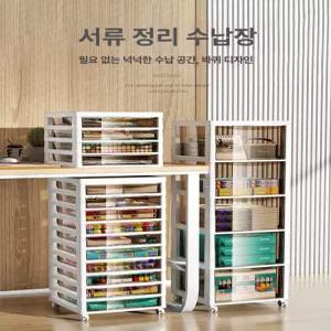 투명 플라스틱 서랍장 바퀴형 와이드 옷 정리 수납장 이동식 수납함