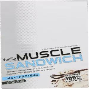 머슬푸드 머슬 샌드위치 땅콩버터 바닐라맛 12개입 (순중량 2.0 oz)