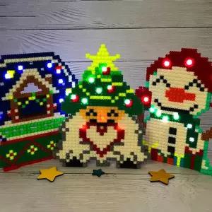 [아트박스]/오렌지몰 디폼 끼우기블럭 LED 크리스마스 장식(옵션)