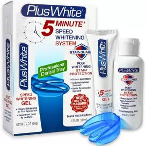 플러스 화이트 프리미어 화이트닝 시스템 - 5분 스피드 젤 컴포트 핏 마우스 트레이 및 스테인가드 포스트