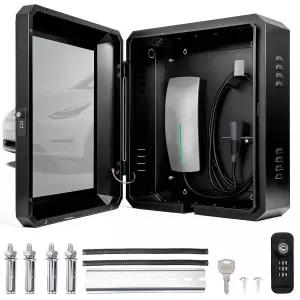 벽걸이형 전기차 충전기 인클로저 Tesla Model Y/3/S/X와 호환 범용 방수 잠금식 박스 - 대부분의 충전기에