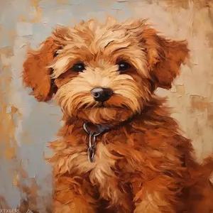 XTXGERL 캔버스 페인팅 키트 불독 개 DIY 아크릴 드로잉 공예 모던 홈 월 장식 40x50cm