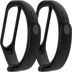 Mi Band 4/3용 MiPhee 2팩 실리콘 밴드 샤오미 스마트워치 교체 스트랩 블랙