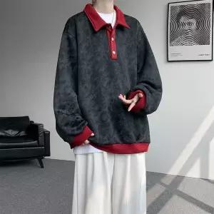 빈티지 캐주얼 맨투맨 커플 남자긴팔티 빅사이즈 코트 원템1