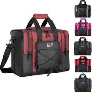 싱글 볼을 위한 WOLT 볼링 볼백 - 패딩 볼 홀더가 있는 토트백 남성 사이즈 14까지의 포켓 핏 볼링화 2종