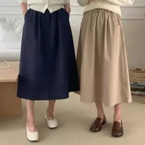 [샵앤] [무료배송] 여성 매일입는 체형커버 A라인 롱스커트 2종 균일가