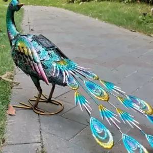 조각상 공예품 장식 커플 야외 장식품 동물 공작새