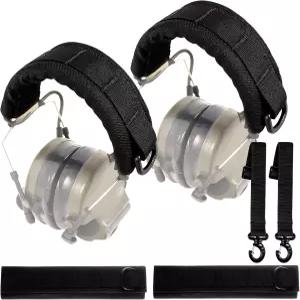 릴렉스윅스 2세트 전술 헤드셋 커버 D-링 및 펠터와 호환되는 MOLLE 스트랩이 있는 모듈형 이어머프