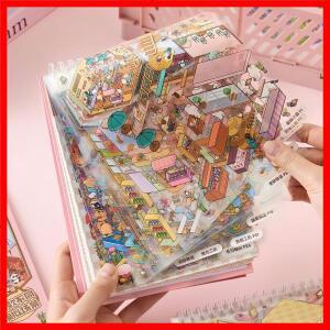 3D 장면 스티커북, 49개, 귀여운 만화 창의적 수제 사진 앨범 및 다이어리 제작, DIY 공예 장식