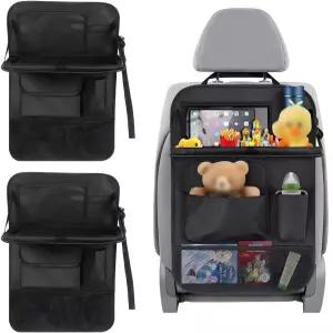 가스딘 2PCS 자동차 뒷좌석 정리함 태블릿 홀더가 있는 방수 실용적인 보호대 접이식 테이블 트레이가