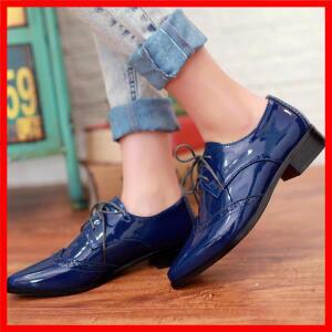 여성용 더비 브리티시 플랫 슈즈, 옥스포드 특허 가죽, 포인티드 토, 캐주얼 오피스 파티, 레이디 브로그,