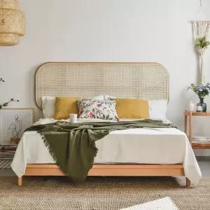 싱글 침대헤드보드 머리 심플 등받이 퀸 노르딕 라탄