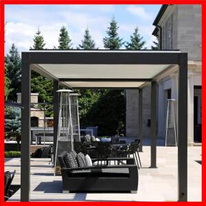야외 알루미늄 퍼골라 가제보 방수 조절식 지붕 차양 파빌리온 모던 가든 파티오 어닝 구조 시스템