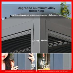 전동 차양이 있는 야외 알루미늄 전망대 - 현대식 정원 파빌리온, 빌라 야드 및 뒷마당 테라스용 파티오 태