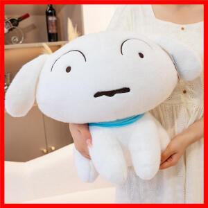 태그가있는 원본 앉아 노하라 시로 플러시 만화 크레용 신짱 흰색 개 장난감 귀여운 강아지 인형 크리스마