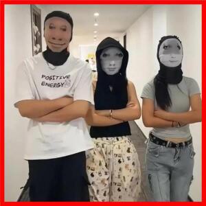 여성을위한 3D 재미 있은 마스크 코스프레 남성 연예인 얼굴 관점 통기성 발라크라바 할로윈 장식