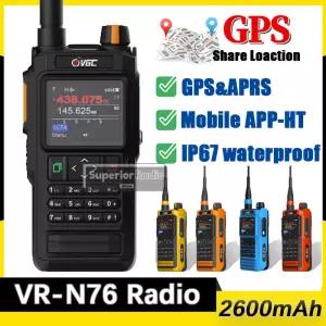 VR-N76 핸드 헬드 워키 토키 IP67 방수 블루투스 GPS 포지셔닝 APRS Type-C 충전 무선 배치 복사 AM FM