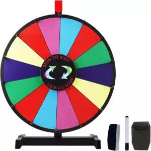 일라이에시 24인치 회전 상금 휠 오브 포춘 14슬롯 스피너 스탠드 드라이 지우개 트레이드 쇼 카니발용