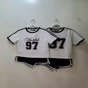 [더데이걸] 소매 두줄 반팔 셋업TGMS26303