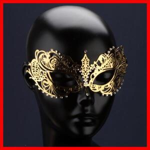 다리미 고급 금속 마스크, 다이아몬드, 금도금, 전기 숙녀 공주 가장 무도회 공연 소품