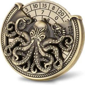 스피너 DND 주사위 세트 7-in-1 메탈릭 D 세트용 문어 룰렛 선물 상자 포함 아버지의 날 롤플레잉 게임