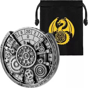 스피너 DND 주사위 세트 메탈릭 D 세트용 기어 룰렛 선물 가방 포함 아버지의 날 롤플레잉 게임 보드